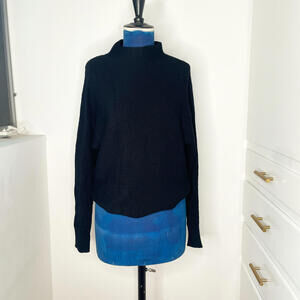 Dries Van Noten Mock Neck Sweater - Black -Sz S- 100% Merino